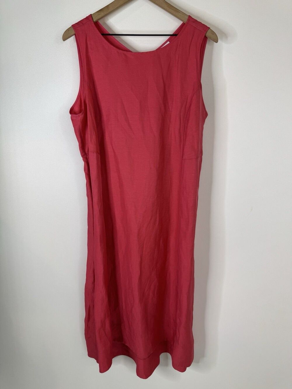 J Jill Women’s XL Maxi Dress Pink Linen Blend Summer Preppy Coastal A-Line